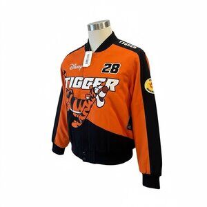 Disney Winnie the Pooh Tigger Icons Women's Size L Cropped Moto Jacket